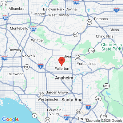 Map to Flossophie Dental + Ortho office in Fullerton, CA