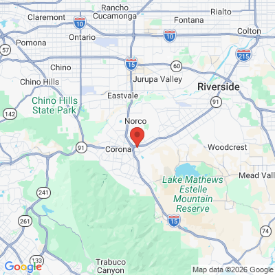 Map to  office in Corona, CA