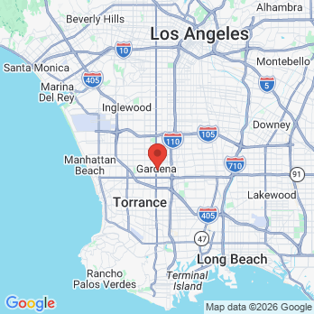 Map to Peng Dental Care office in Gardena, CA