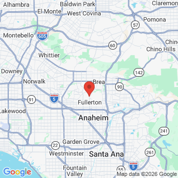 Map to Primary Office office in Fullerton, CA