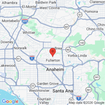 Map to Cheryl Oshida DDS office in Fullerton, CA