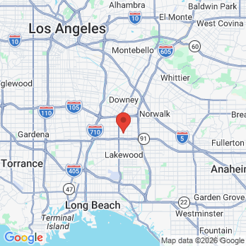 Map to Laurene K. Duke DDS  office in Bellflower, CA