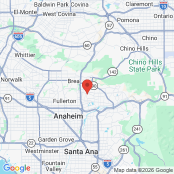 Map to Olson Family Dentistry: Rees M Olson DDS office in Placentia, CA