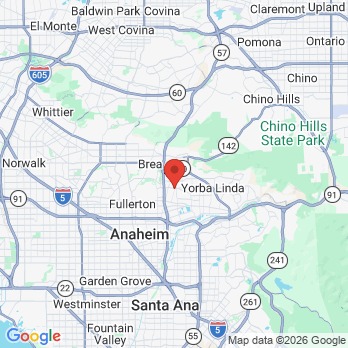 Map to Arya Dental office in Fullerton, CA