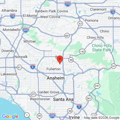 Map to  office in Fullerton, CA