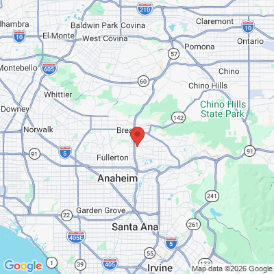 Map to Jane Skuben, DDS office in Fullerton, CA