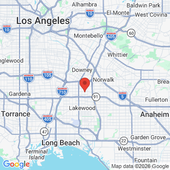 Map to Bell Dental Care  office in Bellflower, CA