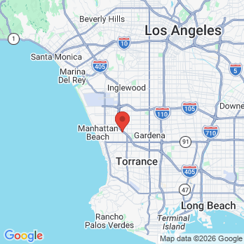 Map to Redondo Beach Dental Arts office in Redondo Beach, CA