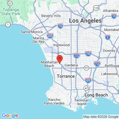 Map to Redondo Beach Dental Arts office in Redondo Beach, CA