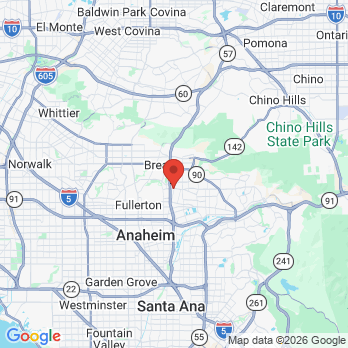 Map to Gary M. Piroutek, DDS office in Fullerton, CA