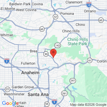 Map to A Family Dentistry office in Yorba Linda, CA