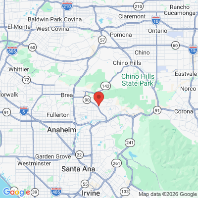 Map to Richard Hamaty DMD office in Yorba Linda, CA