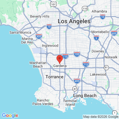 Map to GARDENA DENTISTRY office in Gardena, CA