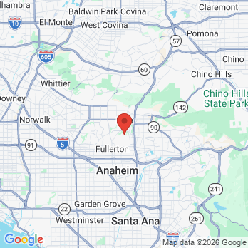 Map to Flossophie Dental + Ortho office in Fullerton, CA