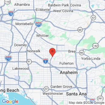 Map to Gold Coast Dental Buena Park office in Buena Park, CA