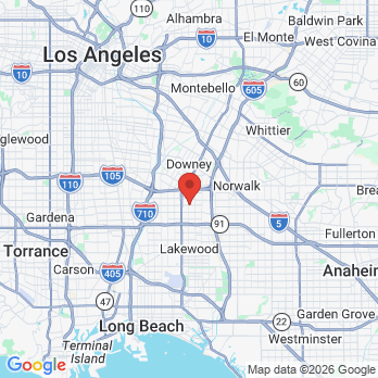 Map to Somerset Family Dentistry office in Bellflower, CA