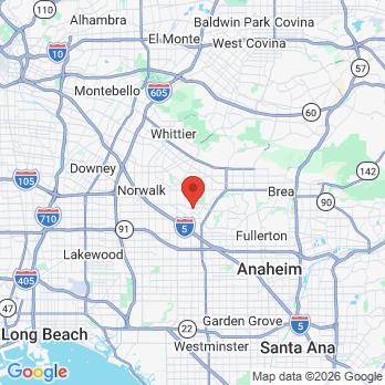 Map to La Mirada Dental office in La Mirada, CA