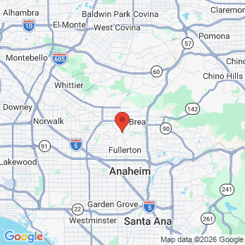 Map to Timothy E Hedrick DDS INC office in Fullerton, CA