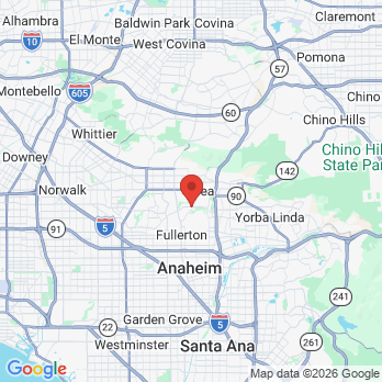 Map to Kids Corner office in Fullerton, CA