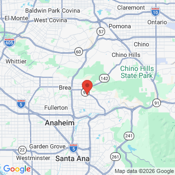 Map to Dentique office in Yorba Linda, CA