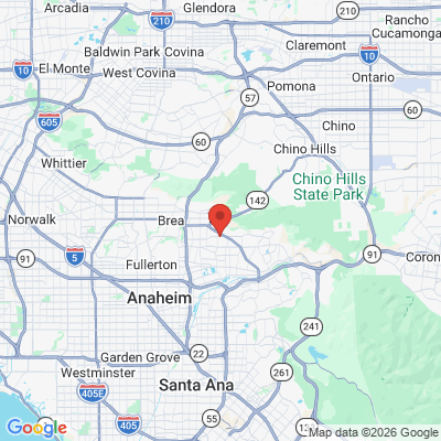 Map to Dentique office in Yorba Linda, CA
