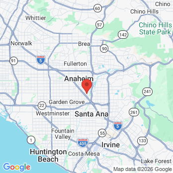 Map to Centric Dental  office in Anaheim, CA