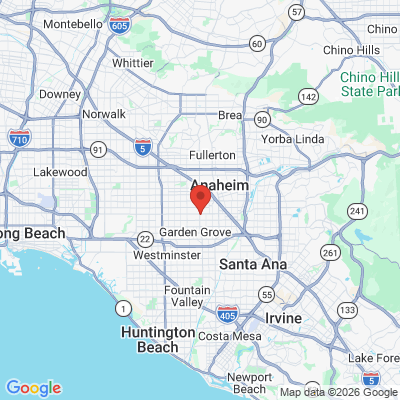 Map to FriendLee Orthodontics office in Anaheim, CA