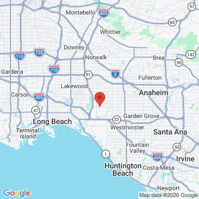 Map to Dr. Poe office in Los Alamitos, CA