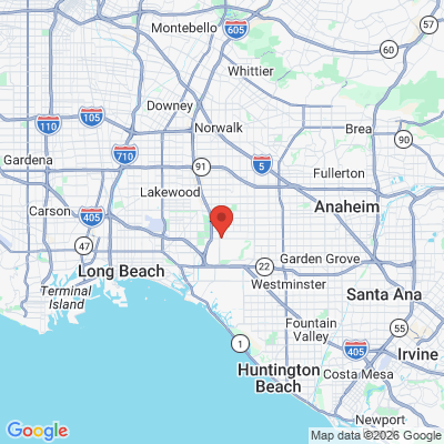 Map to Beachwood Dental office in Los Alamitos, CA