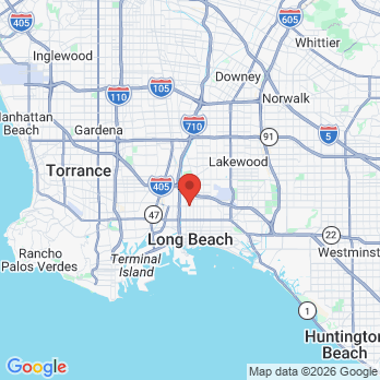 Map to Long Beach Care dental office in Long Beach, CA