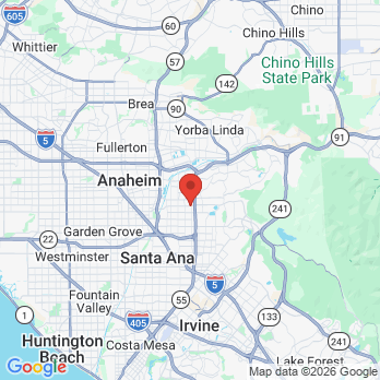 Map to David R. Crouch, DDS office in Orange, CA
