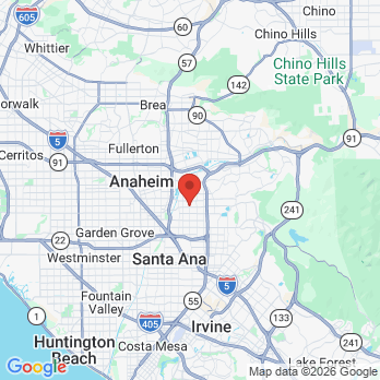 Map to Orange Gentle Dentist  office in Orange, CA