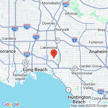 Map to Gary L Glasband, DDS office in Long Beach, CA