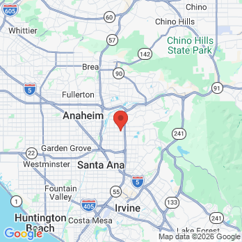 Map to Golden State Dental office in Orange, CA