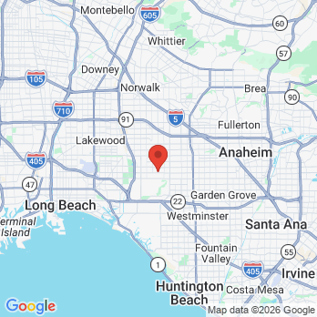 Map to Caldwell Dental Care office in Cypress, CA