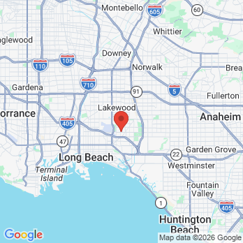 Map to Hankins Dental Group office in Long Beach, CA