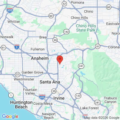 Map to Orange Grove Family Dentistry office in Orange, CA