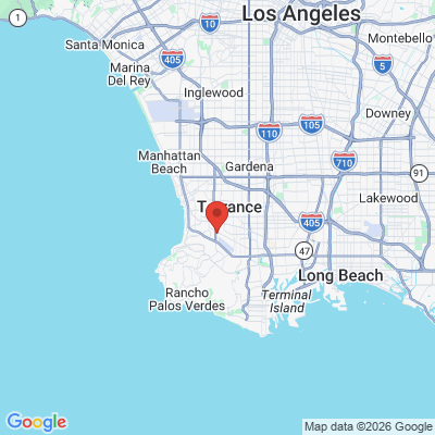 Map to South Bay Prosthodontics office in Torrance, CA