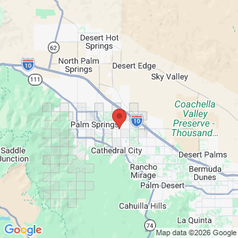 Map to SouthWest Dental office in Cathedral City, CA