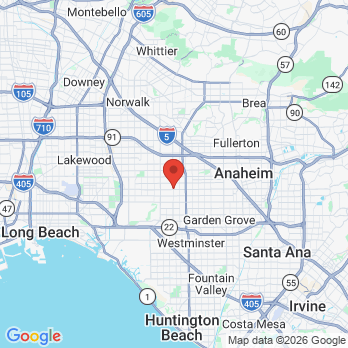 Map to Hope Family Dental Center office in Anaheim, CA