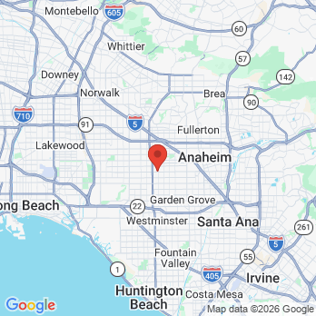Map to Dr. Douglas Kim office in Anaheim, CA