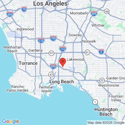 Map to Bixby Dental Studio office in Long Beach, CA