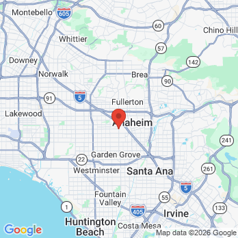 Map to Smile Brite Dental office in Anaheim, CA