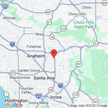 Map to Dental Spa of Orange office in Orange, CA
