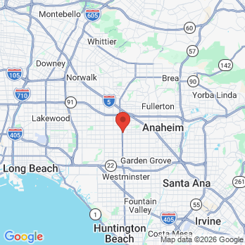 Map to Heritage Endodontics office in Anaheim, CA