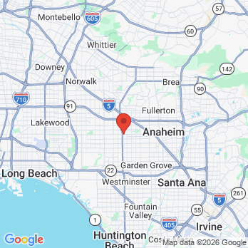 Map to Beach Dental Care Anaheim office in Anaheim, CA
