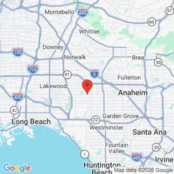 Map to Cypress Family Dental office in Cypress, CA