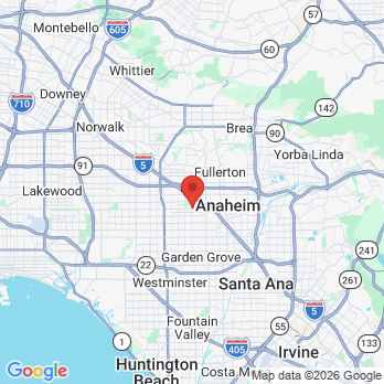 Map to APPLETREE DENTAL office in Anaheim, CA