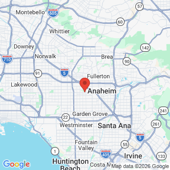 Map to Anaheim Implant Dentist office in Anaheim, CA