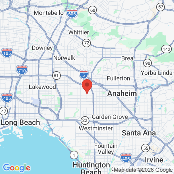 Map to Edward S. Liu, DDS. Inc office in Buena Park, CA